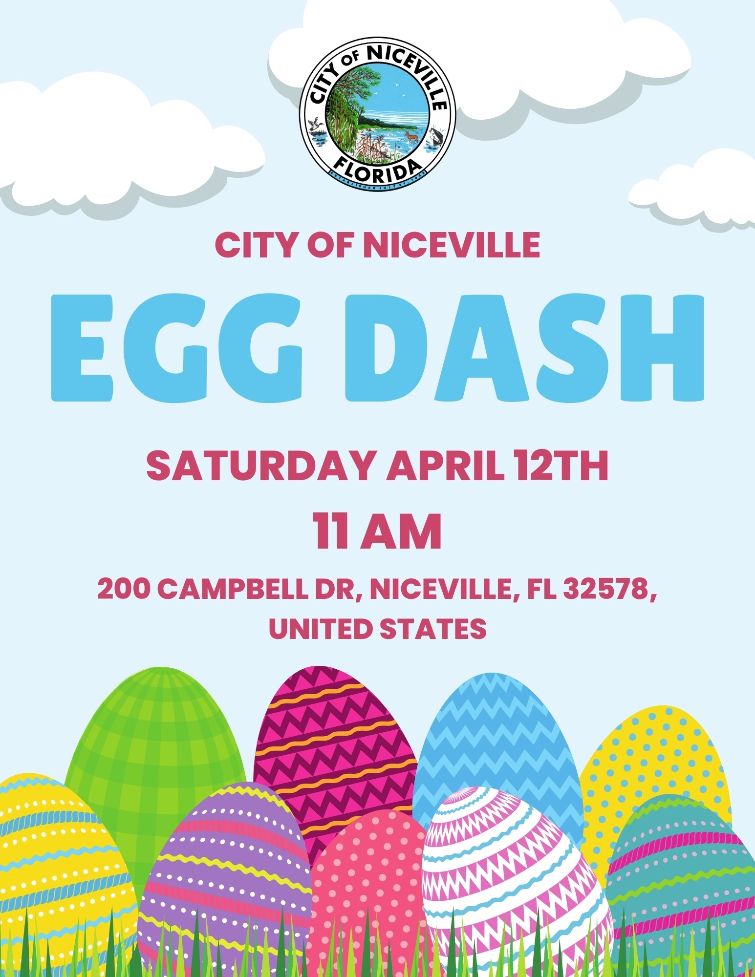 Blue Modern Easter Egg Hunt Flyer (1)