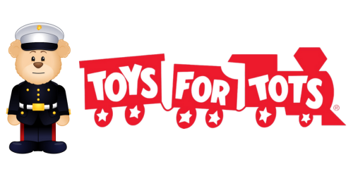 Toys for Tots logo with Gunny Bear mascot
